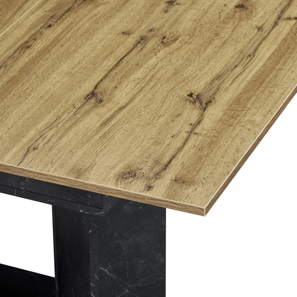 ESSTISCH VIVIAN 120-160/80/76 cm - Eiche Bianco/Anthrazit, Holzwerkstoff (80/120/76cm) - B&D Home