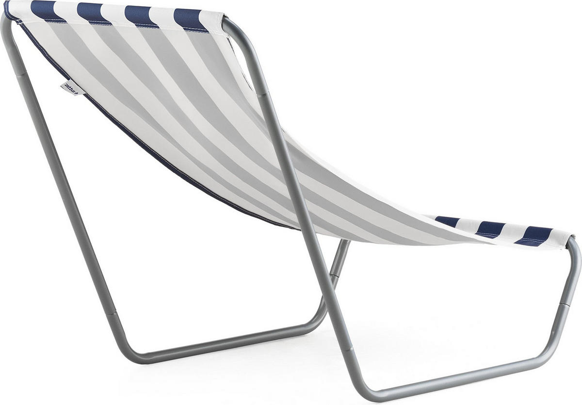 STRANDSESSEL bis 100 kg - Blau/Weiß, Textil/Metall (51/60/97cm) - Outtec