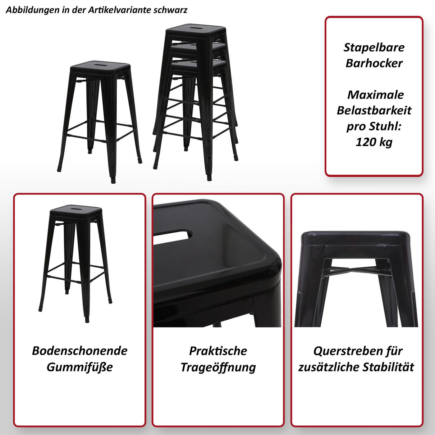 BARHOCKER METALL Grün 4er-Set - Grün, Metall (43/77/43cm) - MCW