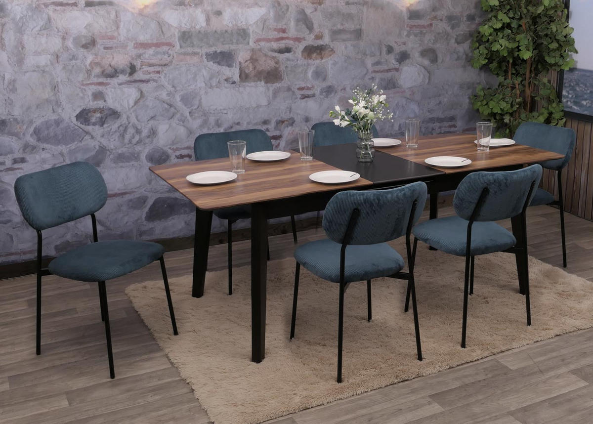 ESSZIMMERSTUHL Blau 6er-Set - Blau, Textil (44/83/52cm) - MCW