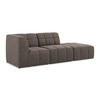 ECKSOFA Rechts Bouclé Stoff Braun - Schwarz/Mokka, Holzwerkstoff/Kunststoff (240/90cm) - Makamii