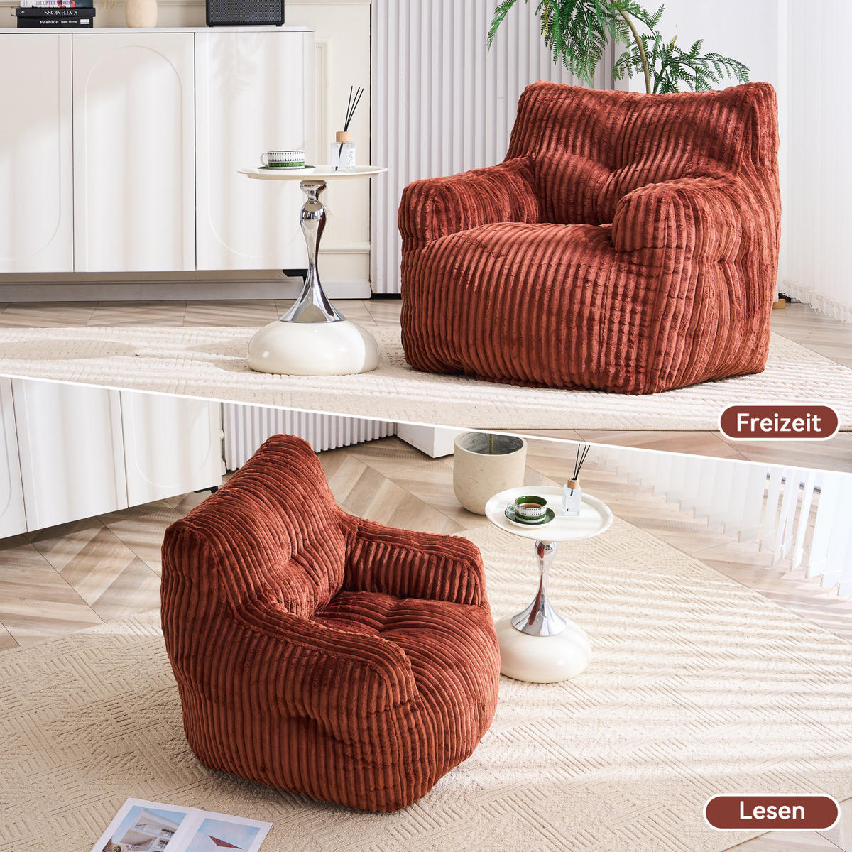 SOFA,ROT Cordbezug, Polstersessel Relaxsessel für Wohnzimmer Schlafzimmer - Rot, Textil (100/70/94cm) - PARAFTA HOME