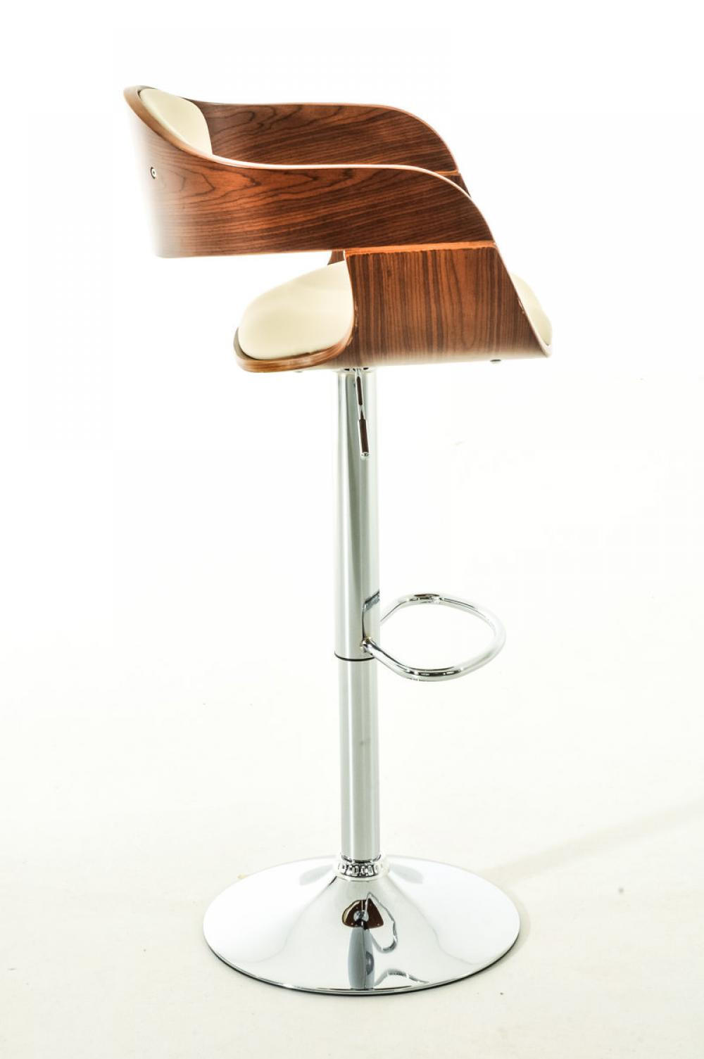 BARHOCKER 2er Set Lederlook walnuss/creme - Walnussfarben/Creme, Textil/Metall (50/88/48cm) - CLP