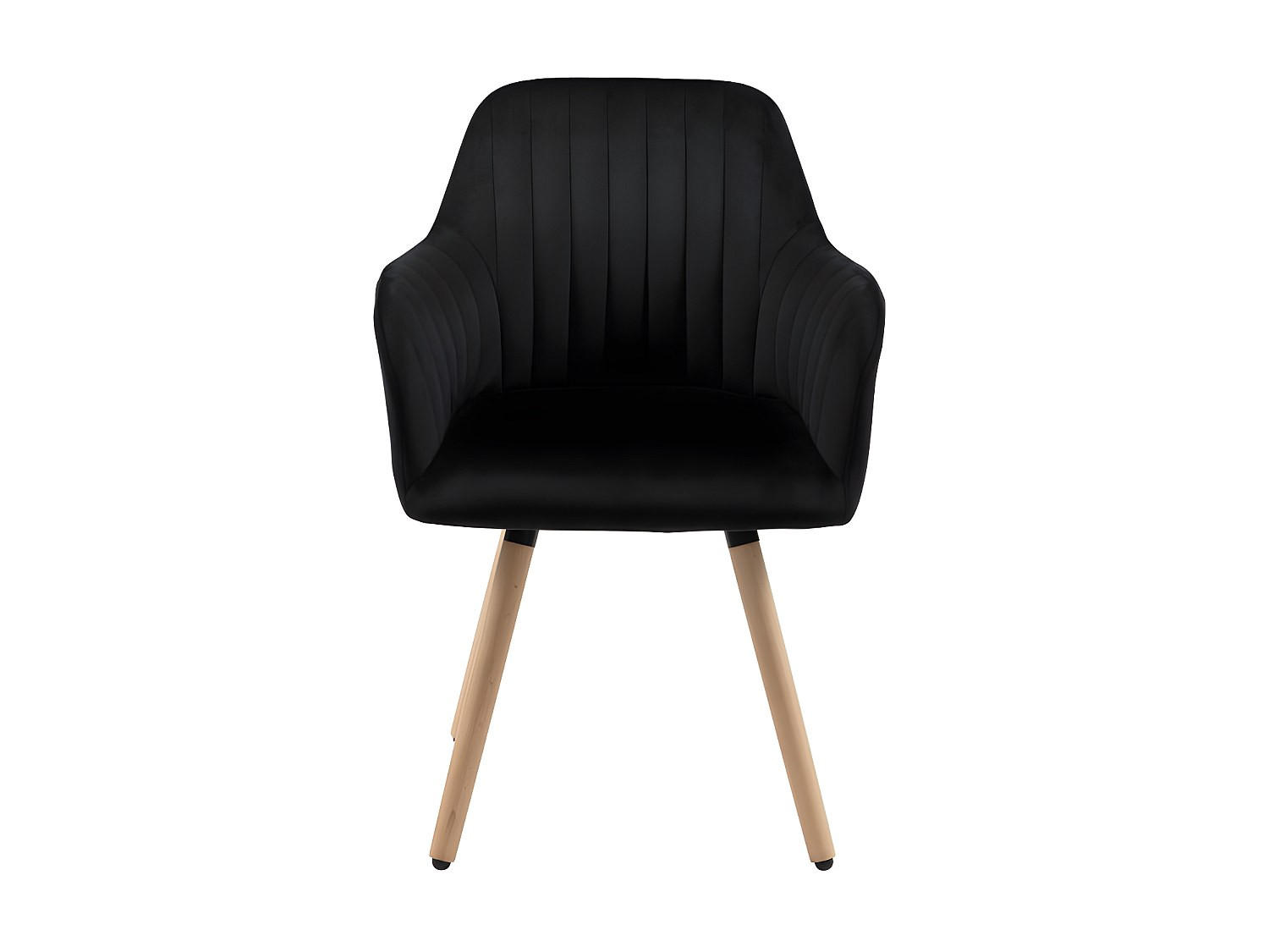 STUHL - 56 cm x 58 cm - Samt, Stoff - Schwarz - ELEANA - Schwarz, Textil (56/85/58cm) - Vente-Unique