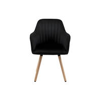 STUHL - 56 cm x 58 cm - Samt, Stoff - Schwarz - ELEANA - Schwarz, Textil (56/85/58cm) - Vente-Unique