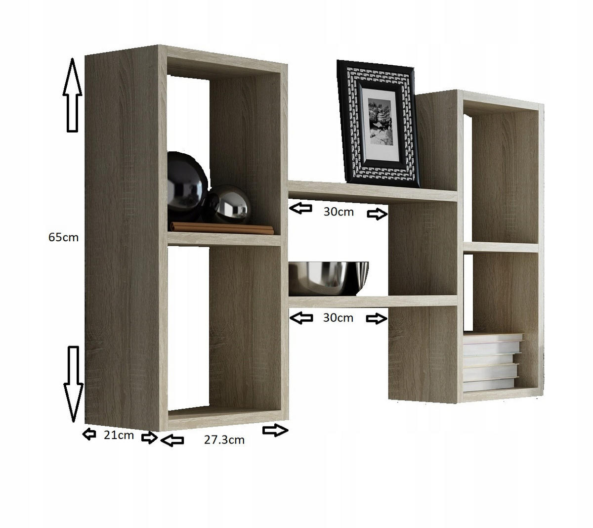 WANDREGAL Polon Sonoma Eiche 92/21/65 cm - Sonoma Eiche, Holzwerkstoff (92/65/21cm) - Matkam Möbel