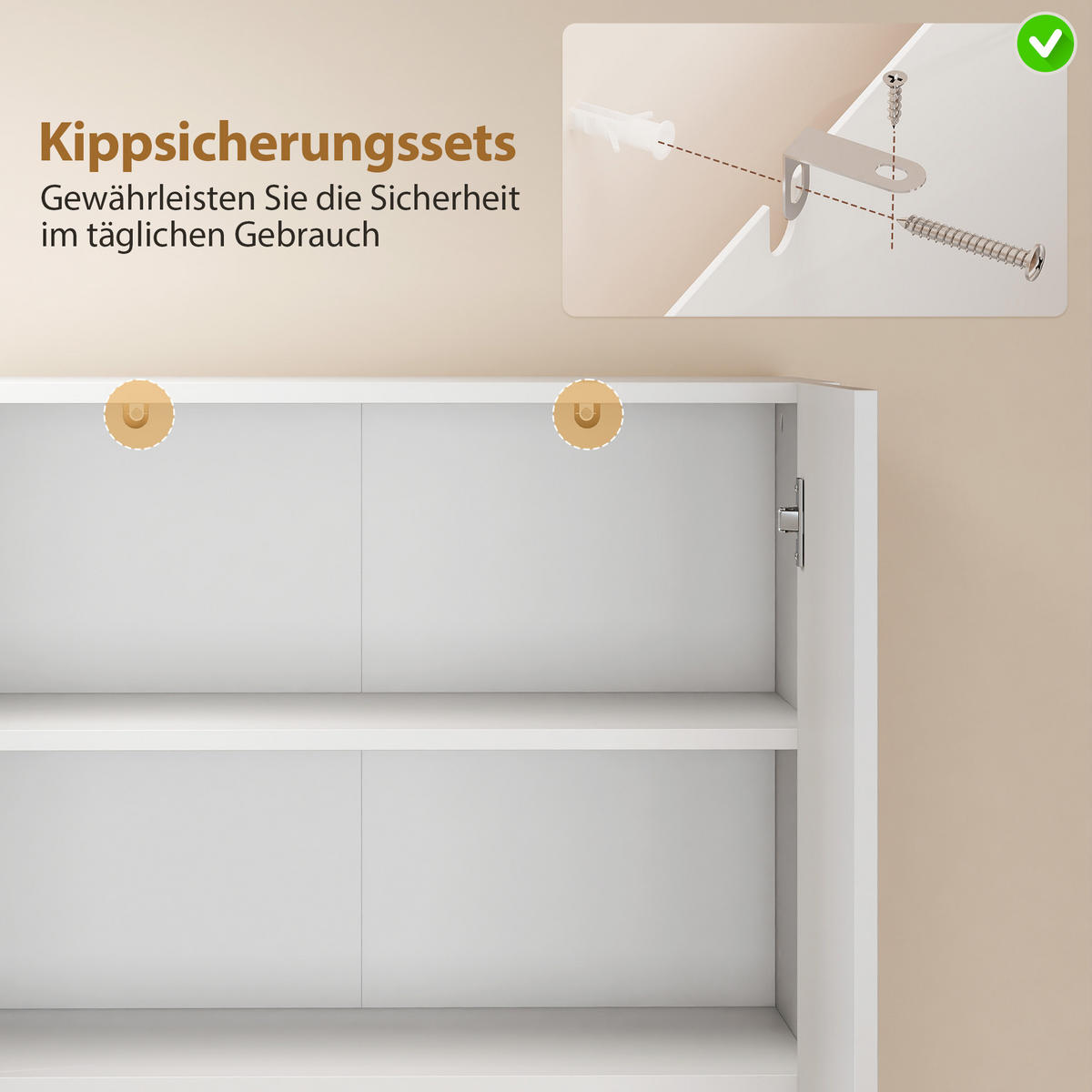 KÜCHENSCHRANK aus MDF 68/34/180 cm Hochglanzweiß - Weiß Hochglanz/Weiß, Holzwerkstoff (34/180/68cm) - HOMCOM