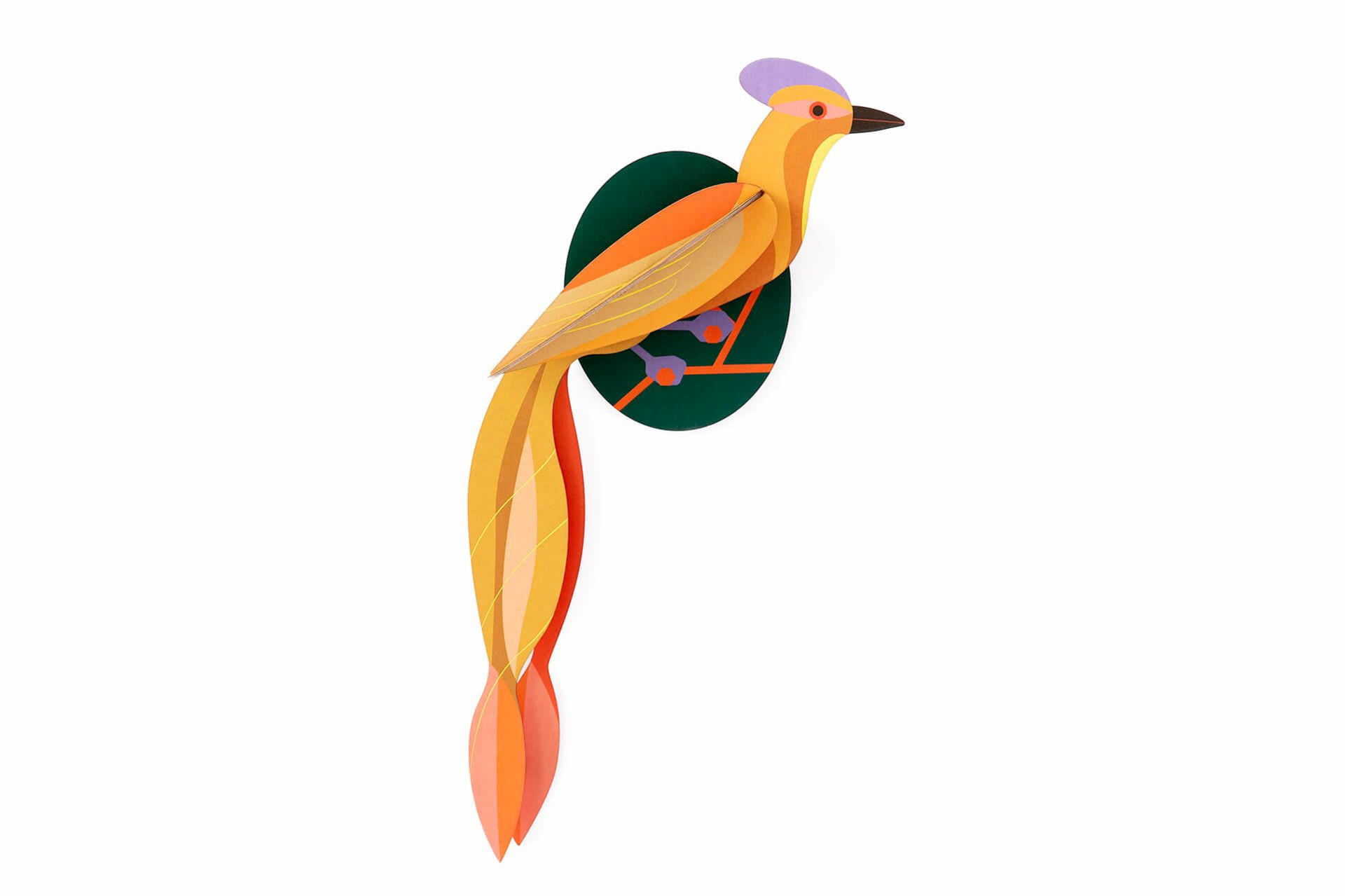 WANDDEKO Sonnen-Vogelschwanz 18/6 cm - Gelb, Wellpappe (18/6/37cm) - KUNSTLOFT