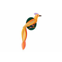 WANDDEKO Sonnen-Vogelschwanz 18/6 cm - Gelb, Wellpappe (18/6/37cm) - KUNSTLOFT