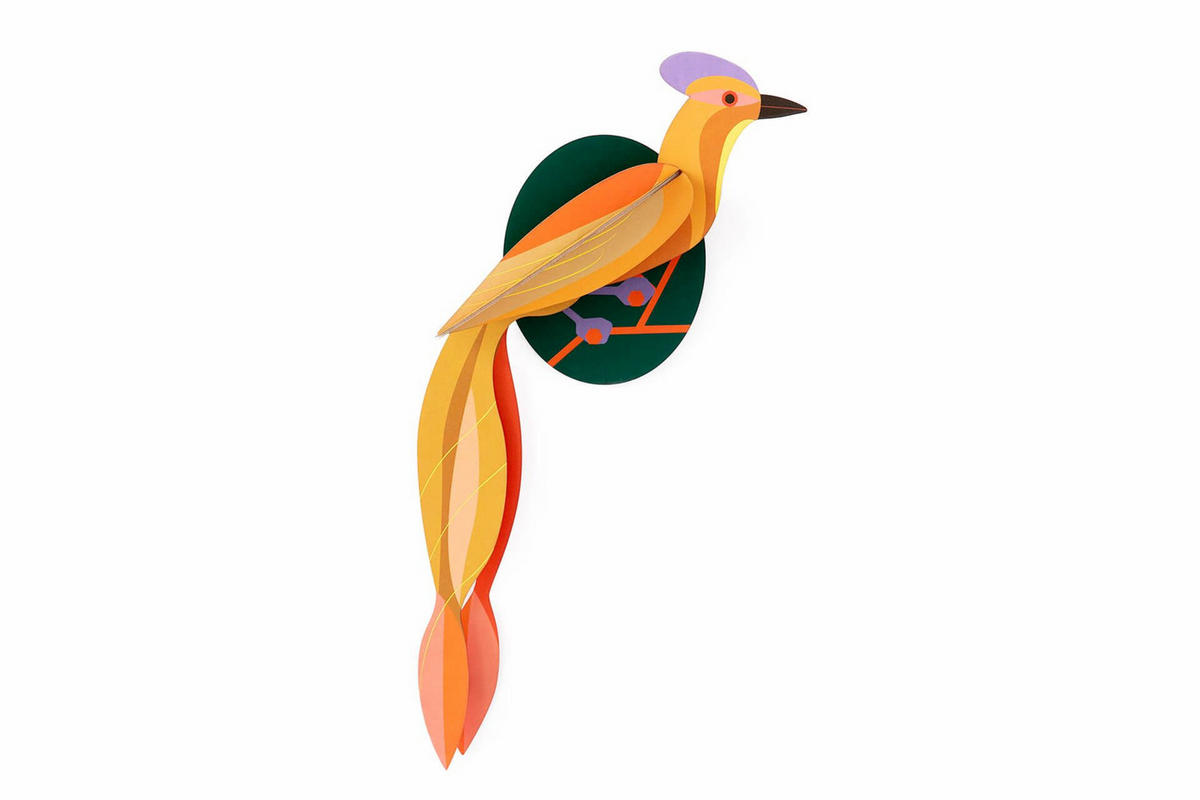 WANDDEKO Sonnen-Vogelschwanz 18/6 cm - Gelb, Wellpappe (18/6/37cm) - KUNSTLOFT