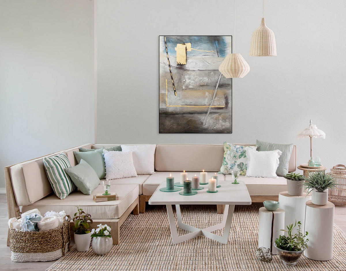 OLEJOMAĽBA 75/100 cm, Zvieratá - sivá, drevo/textil (75/100cm) - KUNSTLOFT