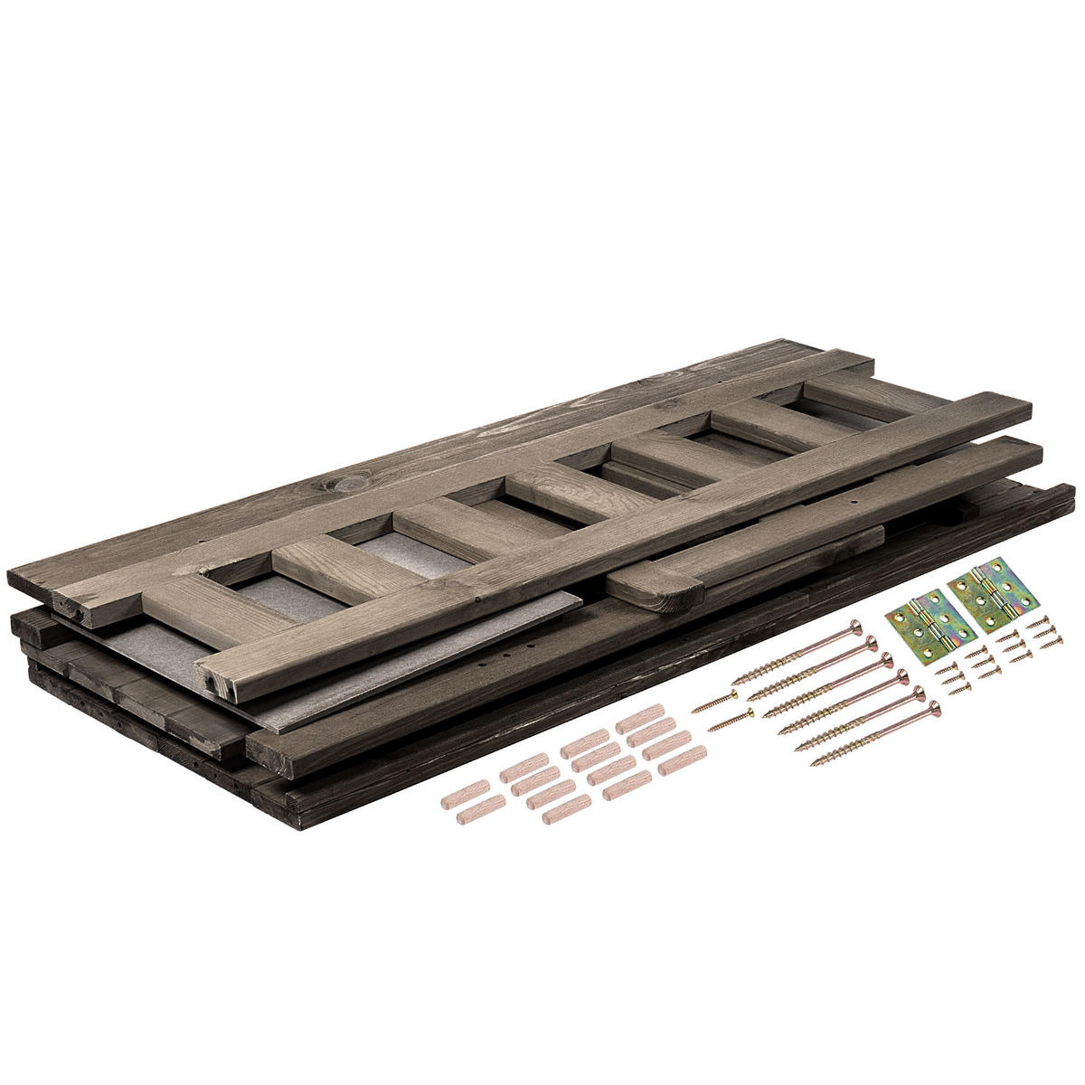GARTENBANK mit brauner Truhe - Braun, Holz (120/47cm) - KADAX