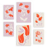 POSTER Set Mit 6 prächtige abstrakte Blumen von Blom Größe A3 & A4 Rahmenlos - Klar, Papier (29.7/1cm) - Nacnic