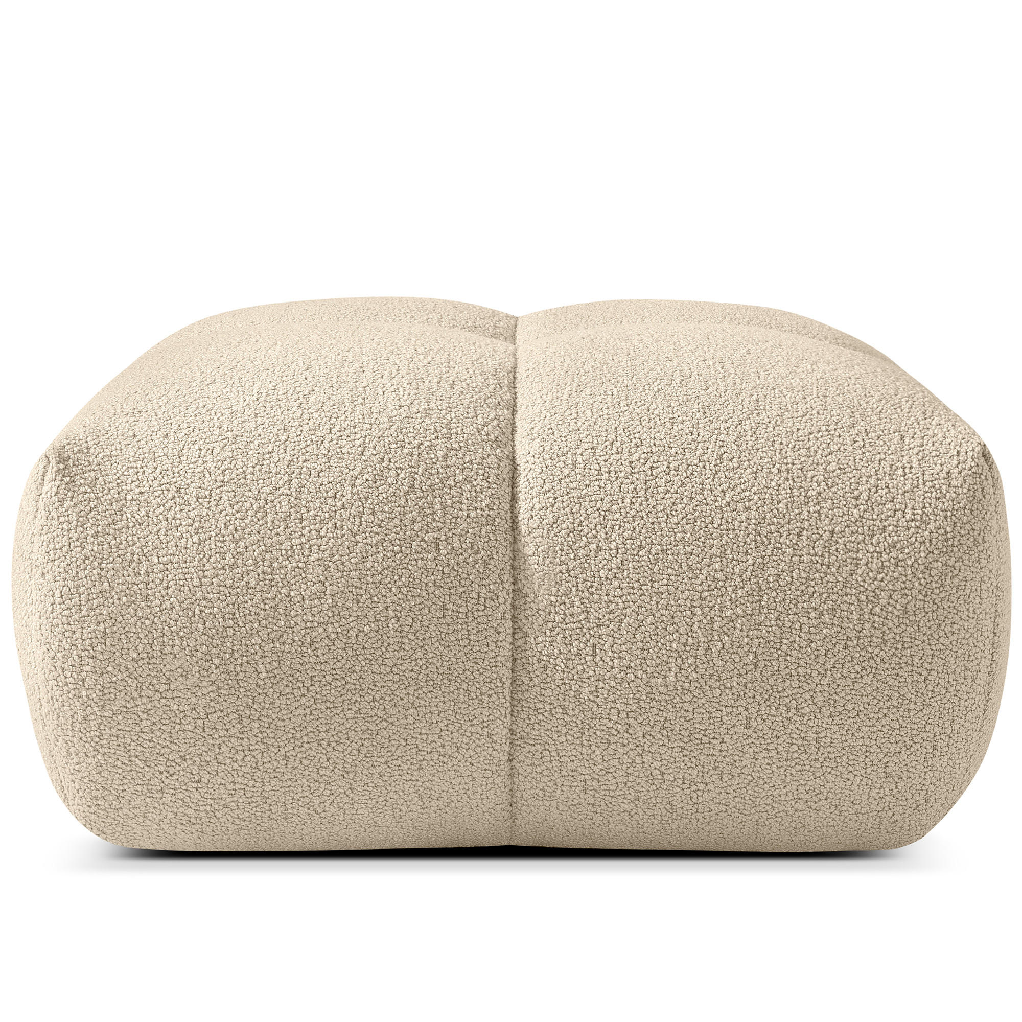 POUF VENA Bouclé, Hellbeige - Beige, Holz/Textil (65/38/65cm) - KONSIMO®