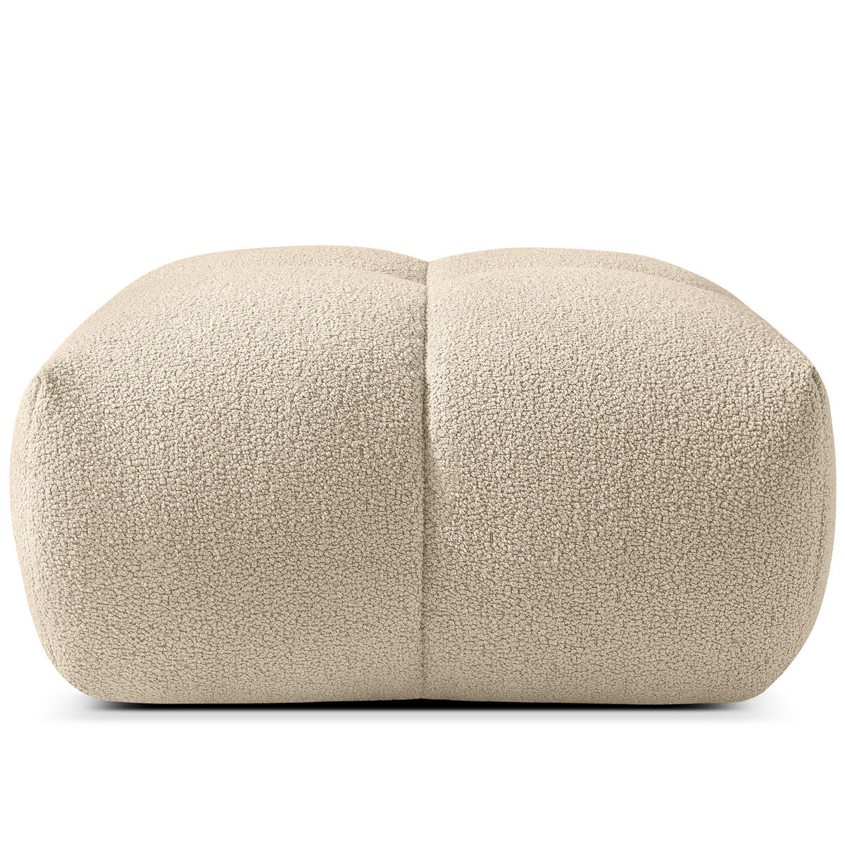 POUF VENA Bouclé, Hellbeige - Beige, Holz/Textil (65/38/65cm) - KONSIMO®