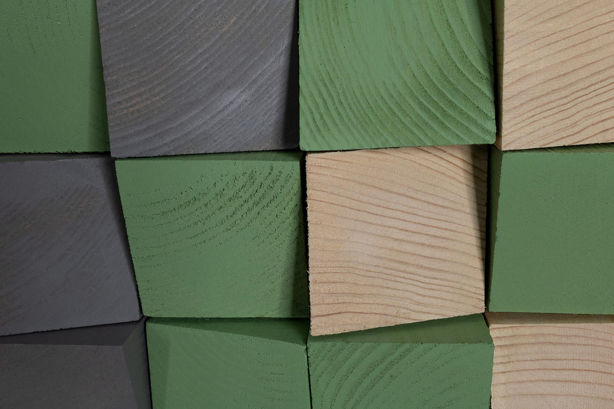 HOLZBILD Grün 98/55 cm - Grün, Holz (8/55cm) - KUNSTLOFT