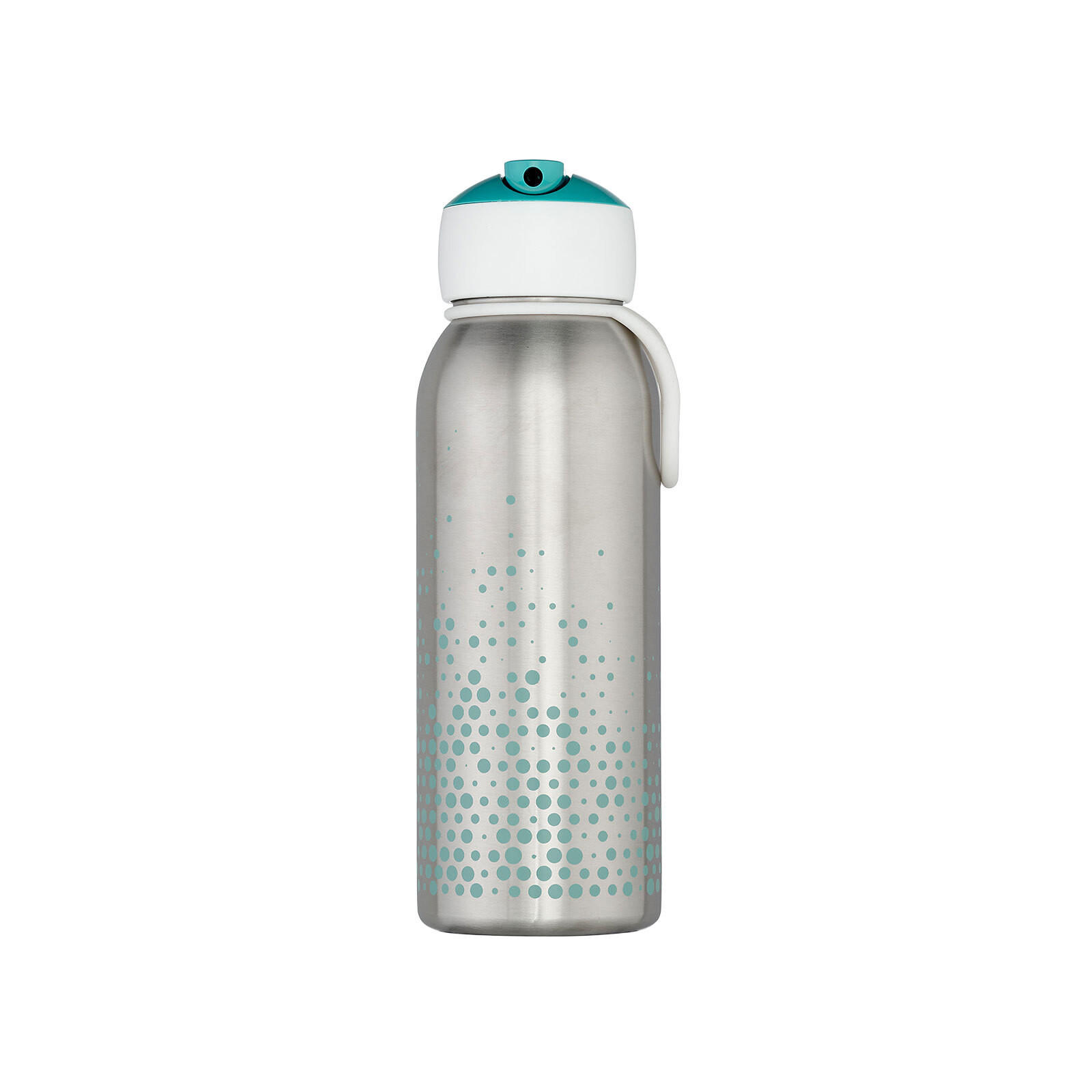 THERMOFLASCHE FLIP-UP Campus turquoise 350 ml - Türkis/Silberfarben, Metall (0.35L) - Mepal