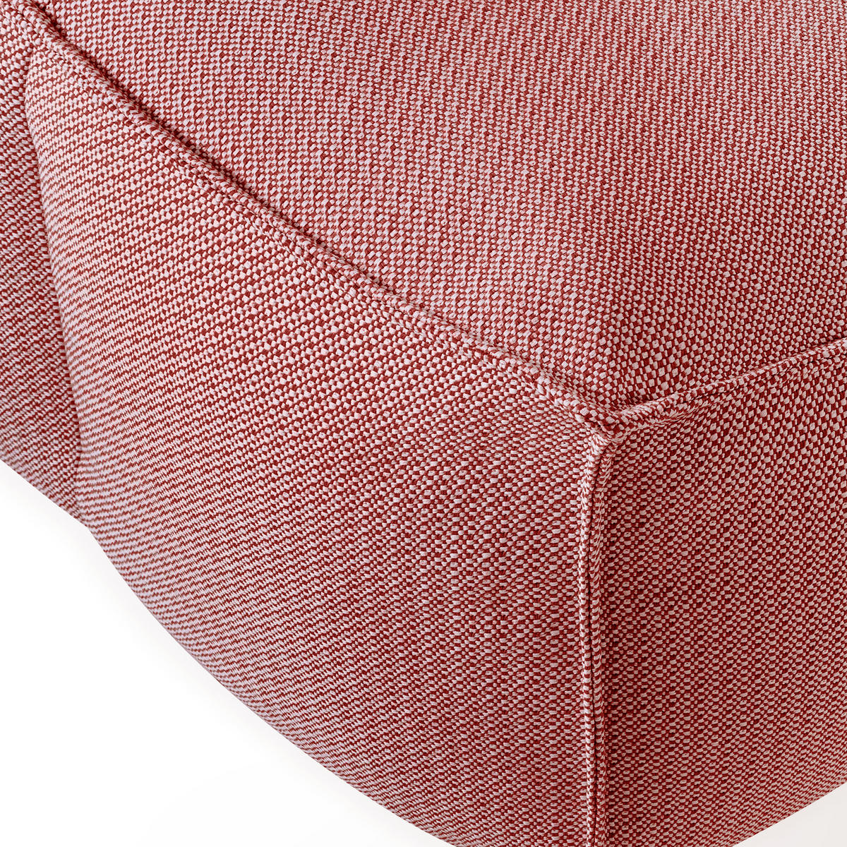 GARTENLOUNGE-HOCKER LOVIA Outdoof Pouf, Rot/Weiß - Rot, Textil (90/41/75cm) - KONSIMO®