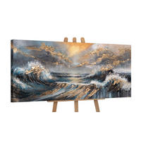 GEMÄLDE Wellengang auf Keilrahmen 115x50 cm - Multicolor, Holz (115/50cm) - YS-art gallery