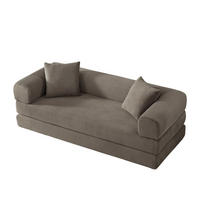 SCHLAFSOFA DE-34902 Tatami-Stil mit Bettfunktion Taupe - Taupe, Textil (89/59/195cm) - ComfortXL
