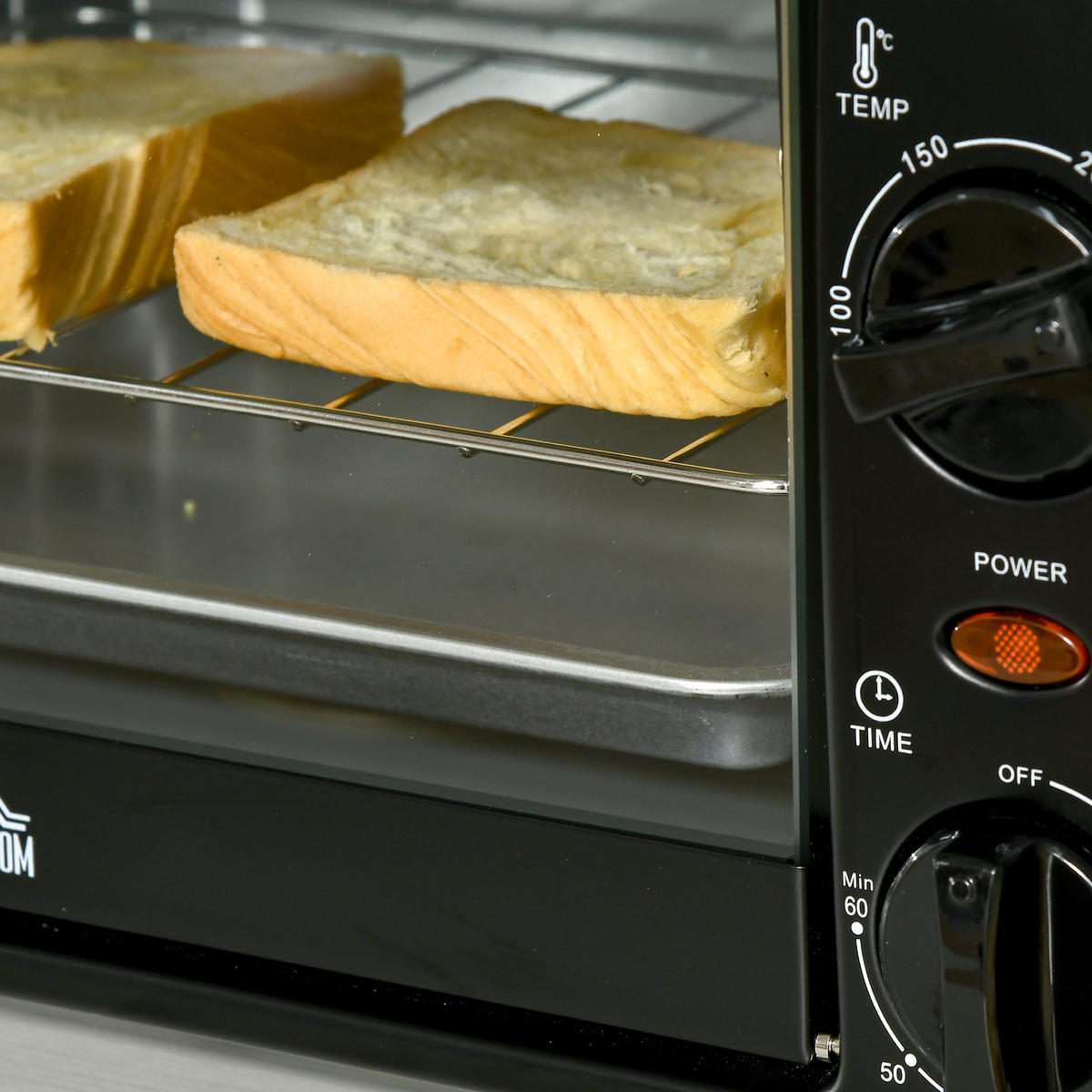 MINIBACKOFEN 10L 750W Elektrobackofen mit Timer, Temperatur bis 230°C, inkl. Backblech & Grillrost, Schwarz - Schwarz, Metall (36.5/22/26cm) - Beaface