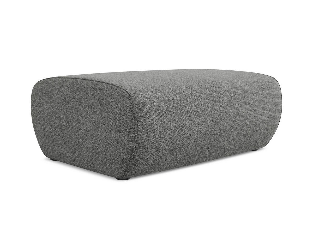 POUF Chenille Stoff Grau - Schieferfarben/Schwarz, Kunststoff/Textil (102/40/62cm) - Makamii