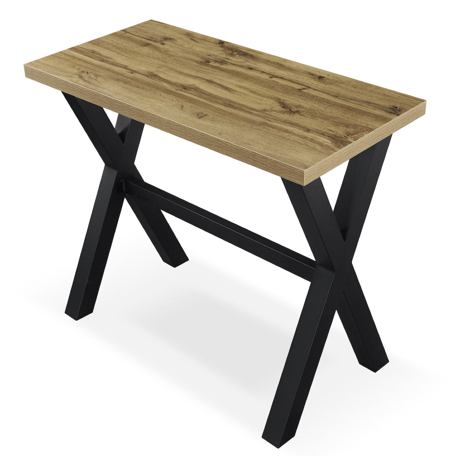 BARTISCH ARNE 120/60/105 cm - Hellbraun/Schwarz, Holzwerkstoff/Metall (60/120/105cm) - DUBI Möbel