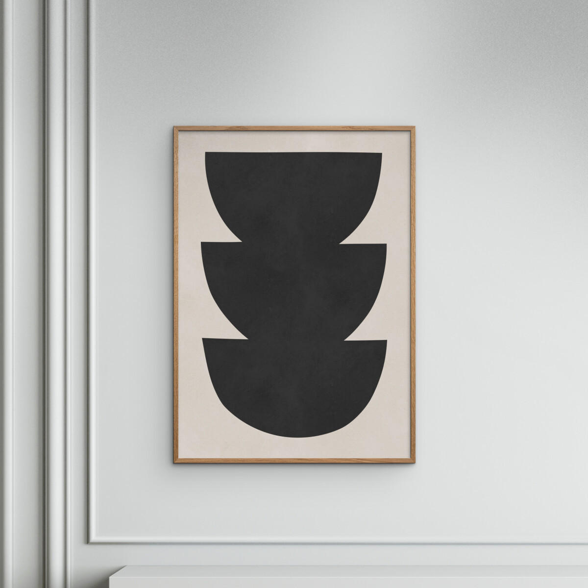POSTER mit Rahmen Vitor Costa - Black expressive form 6 - Eichefarben/Schwarz, Holz/Papier (30/40cm) - Poster&Frame
