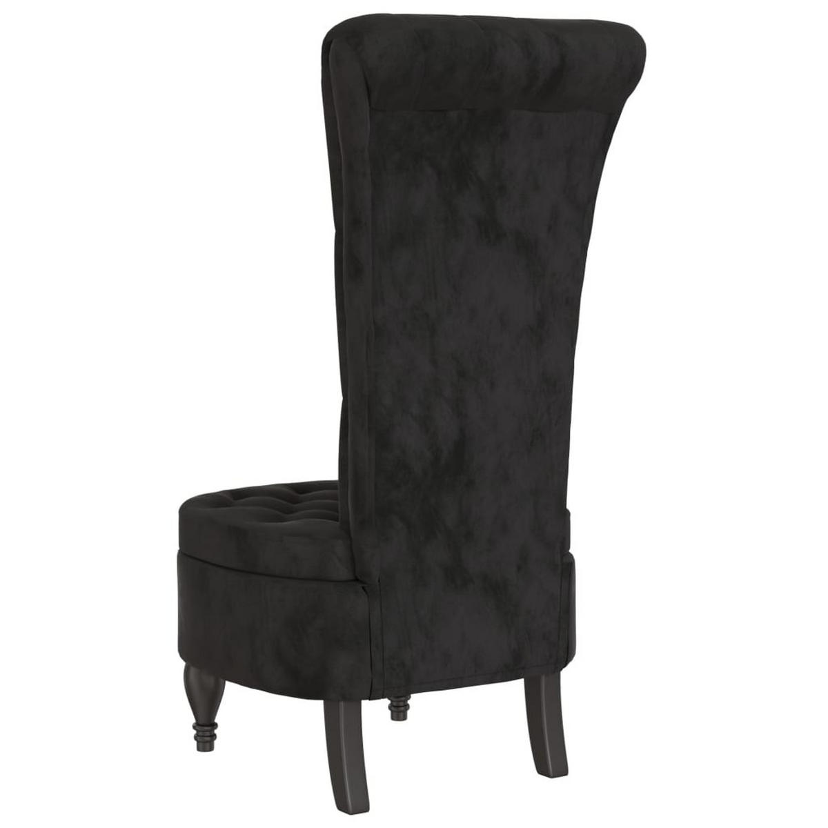 POLSTERSTUHL Mit Hoher Rückenlehne Schwarz Samt Knopfheftung - Schwarz, Textil (56/108/72.5cm) - vidaXL