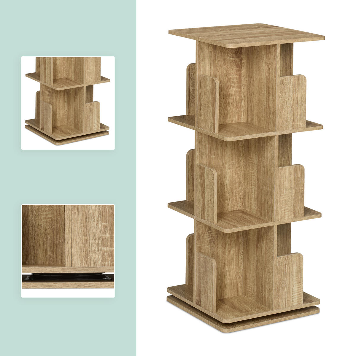 BÜCHERREGAL - Hellbraun, Holzwerkstoff/Metall (39/95/39cm) - Relaxdays