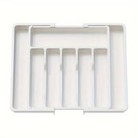 BESTECKORGANIZER,AUSZIEHBAR & verstellbar,Weiß, PP-Material,(33–57)cm × 38 cm - Weiß, Kunststoff (38/5/33cm) - Authentics