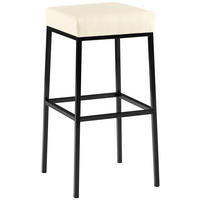 BARHOCKER Lederlook creme - Creme/Schwarz, Textil/Metall (37/78/37cm) - CLP