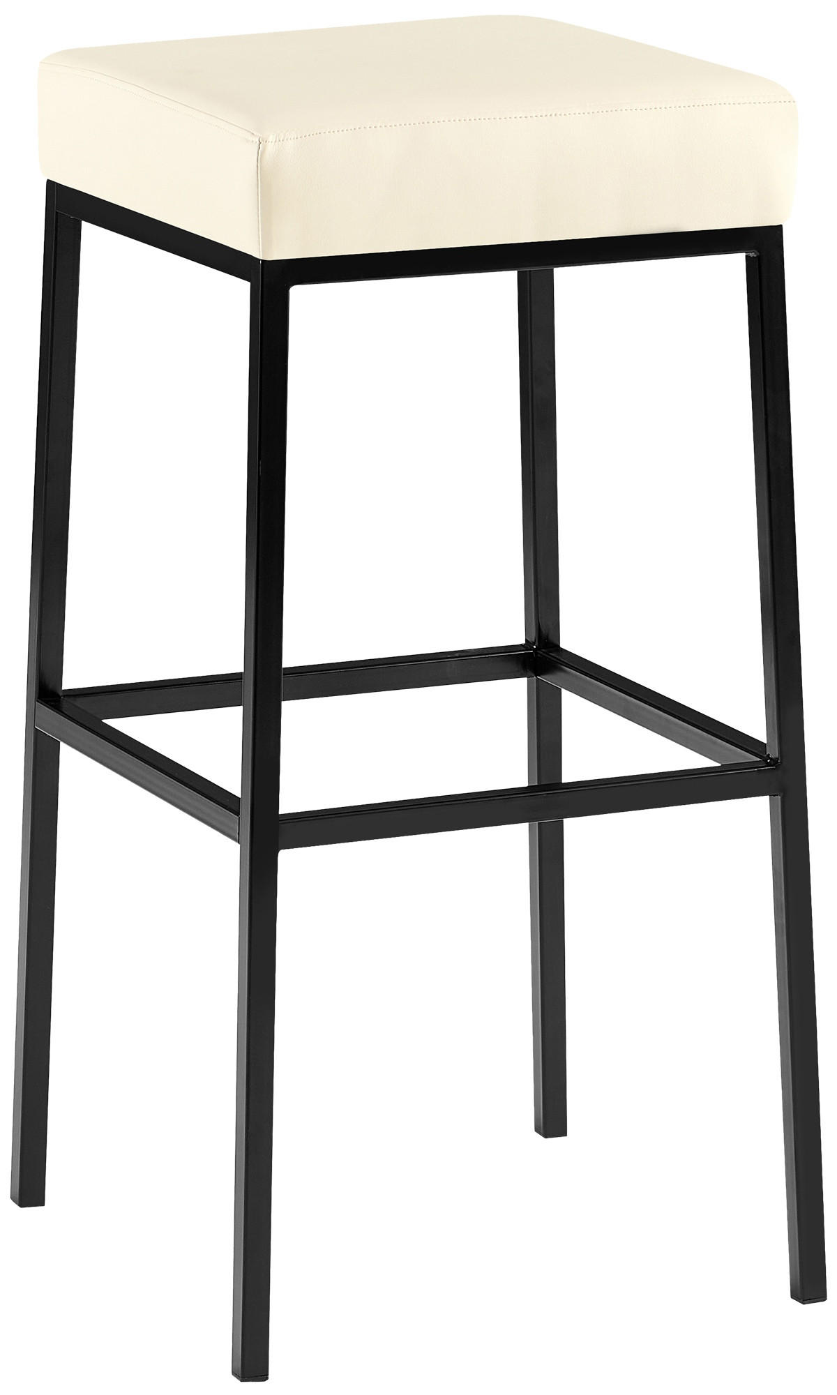 BARHOCKER Lederlook creme - Creme/Schwarz, Textil/Metall (37/78/37cm) - CLP