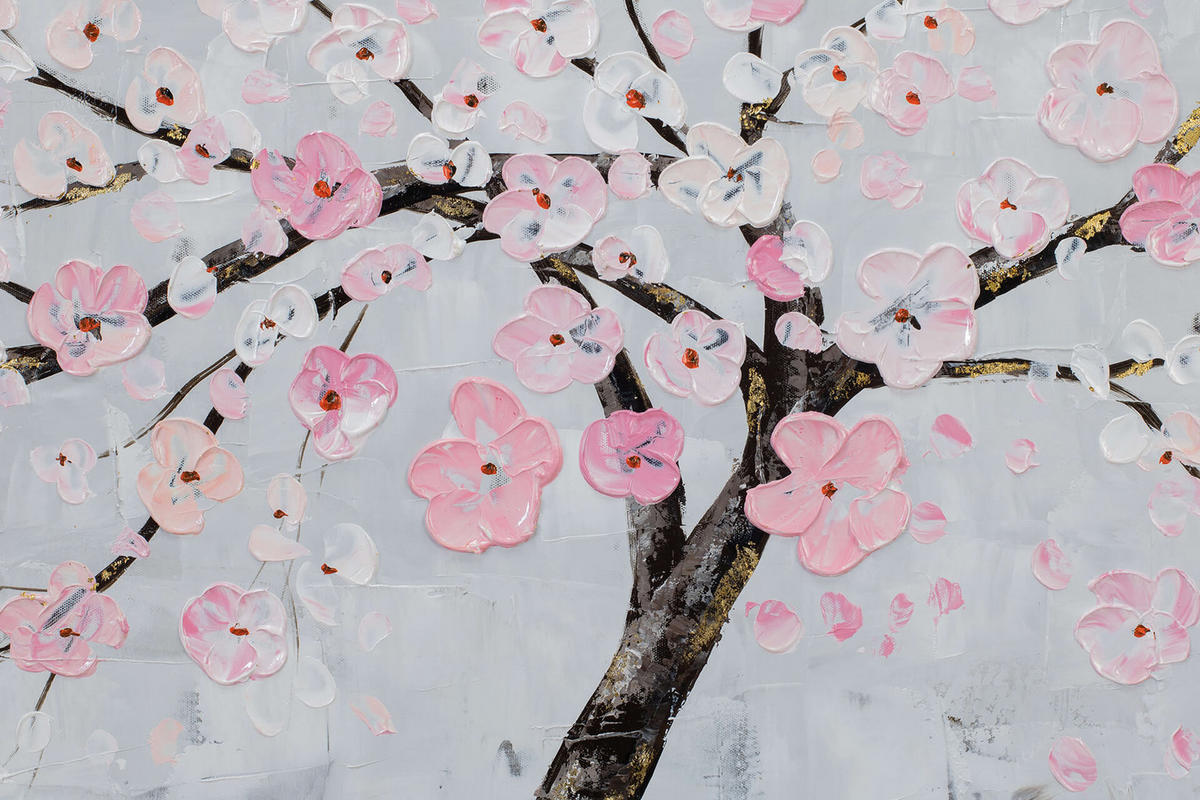 ACRYLBILD HANDGEMALT 120/60 cm - Pink/Grau, Holz/Textil (120/60cm) - KUNSTLOFT