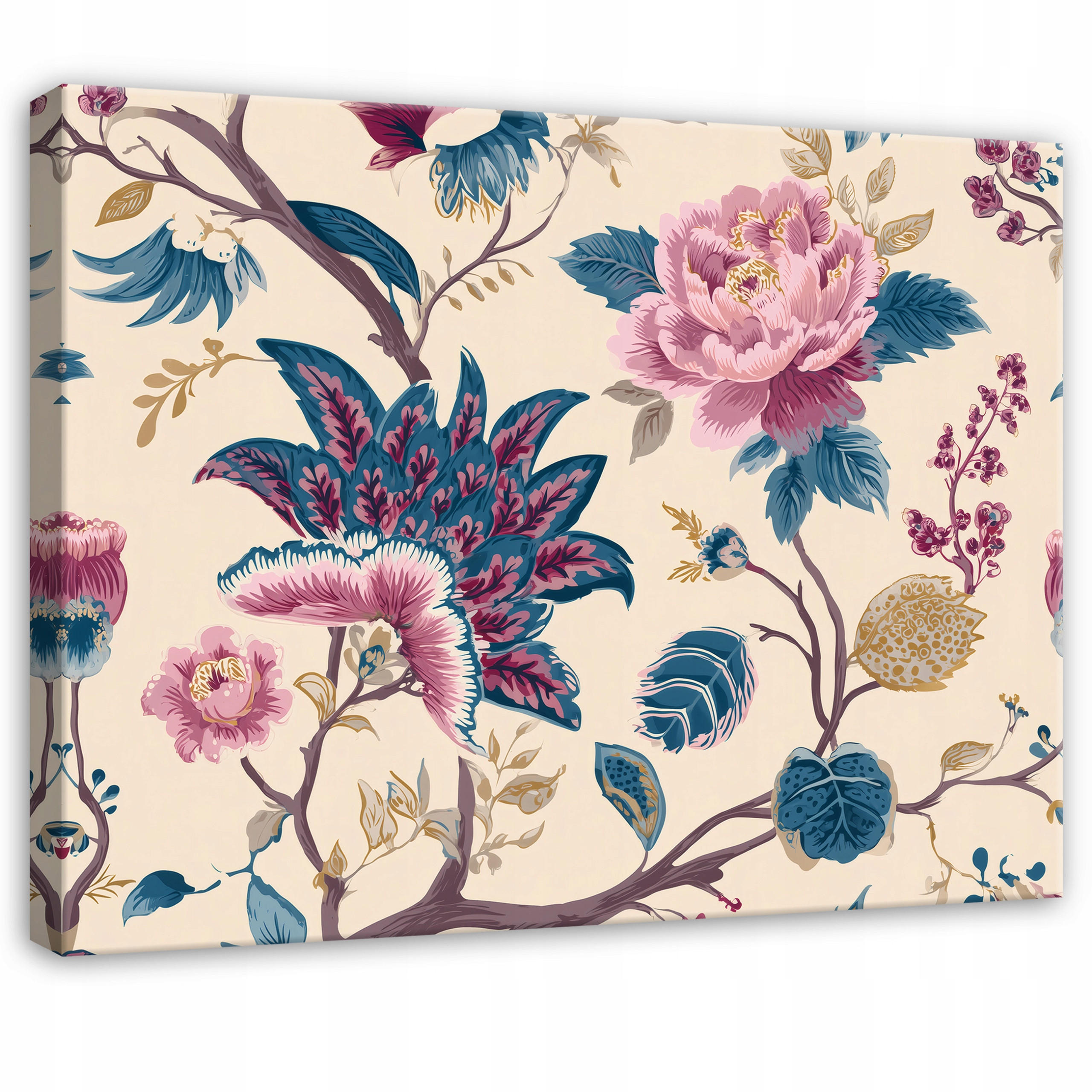 LEINWANDBILD Blätter Vintage Lila 120x80 cm - Multicolor, Holzwerkstoff (120/80cm) - Wallarena