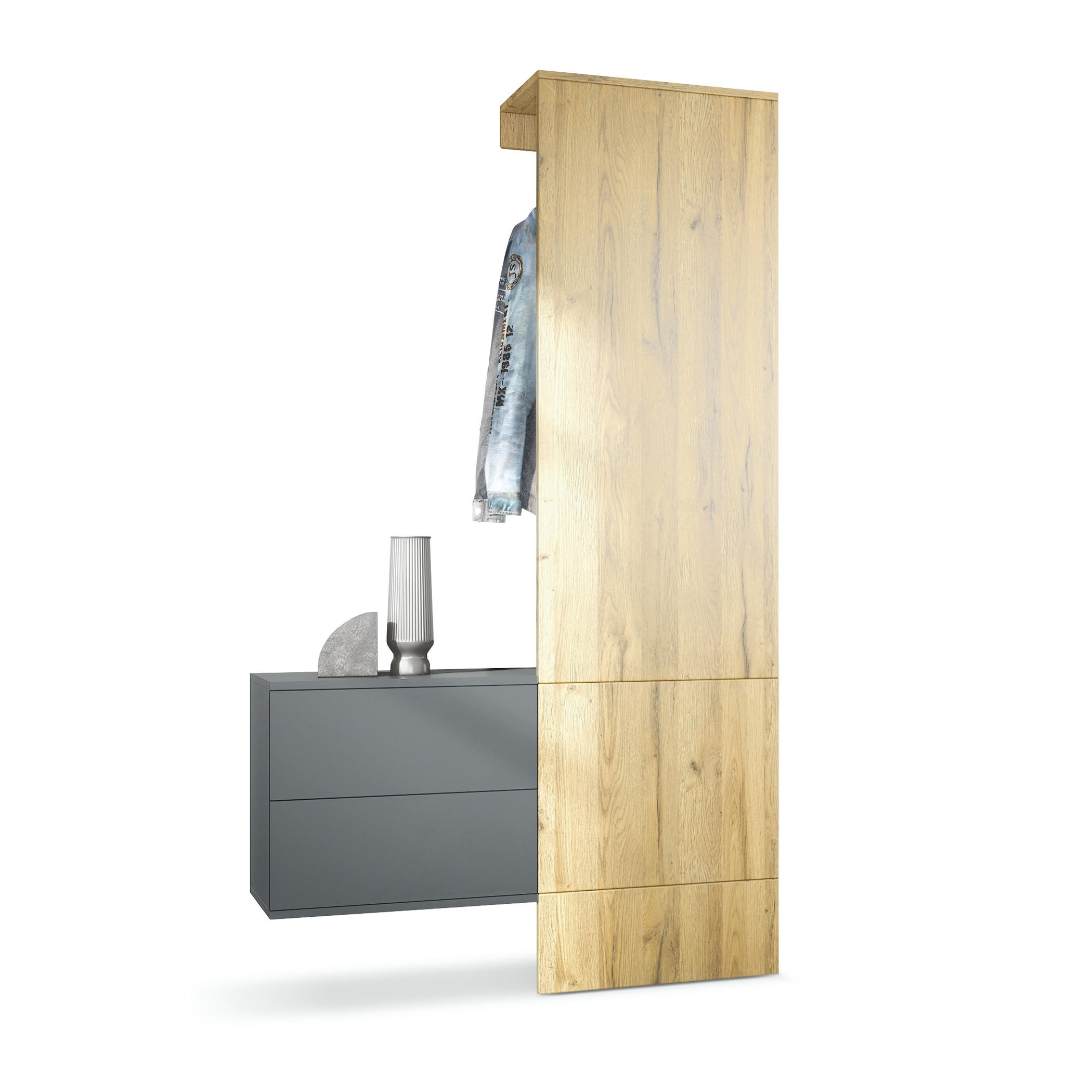 Vladon Garderobe Eiche 105x193x35 cm