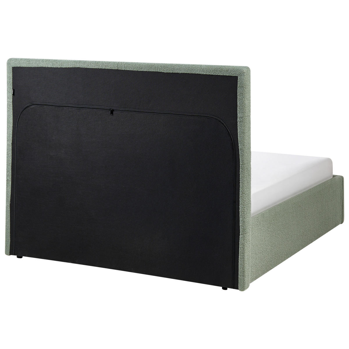 POSTELJA s prostorom za shranjevanje 140/200 bouclé zelena Lorient - zelena, tekstil (140/200cm) - Beliani