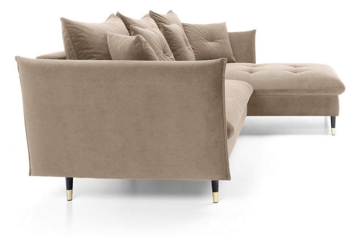 ECKSOFA 260 cm Sagir mit Schalffunktion, Bettkasten, Rechts - Braun - Schwarz/Braun, Holz (258/167cm) - Emporius