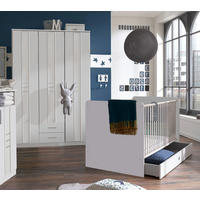 BABYZIMMER Bela Borkum in Landhaus Weiß 8 teilig - Weiß, Holzwerkstoff (120/200/80cm)
