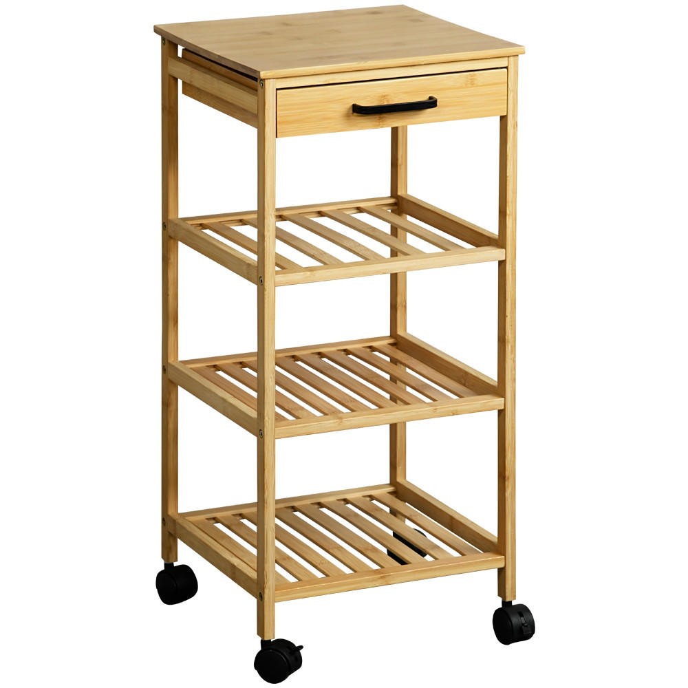 KÜCHENWAGEN aus Bambus gefertigt Beige 33/33/73 cm - Beige, Naturmaterialien (33/73/33cm) - Kesper