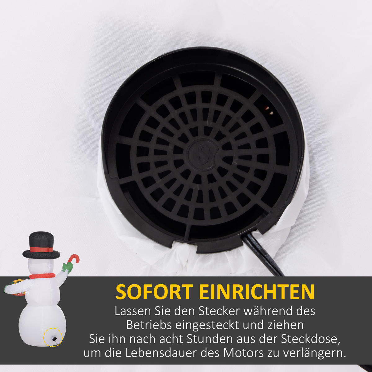 AUFBLASBAR Weihnachtsdeko 1,8 m Schneemann mit LED-Beleuchtung Gartendeko - Weiß, Kunststoff (80/180/120cm) - Outsunny