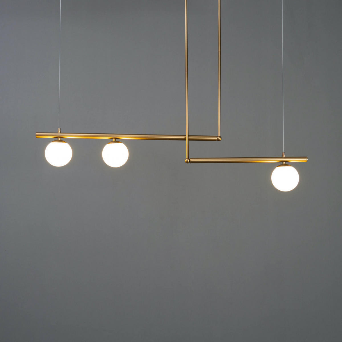 HÄNGELEUCHTE Andrea, Gold / Messing, 120cm - Goldfarben, Glas (120/120/100cm) - KOSILUM
