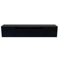 TV-LOWBOARD Schwarz NIKOL Frezierte Fronten 200 cm - Schwarz, Holzwerkstoff (200/40/41cm) - Sepro Meble