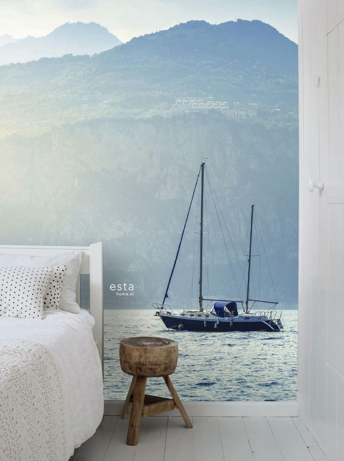 FOTOTAPETE Segelboot 186 x 279 cm - Blau, Papier (186/279cm) - ESTAhome