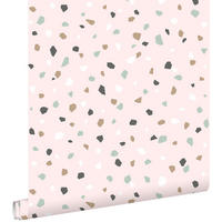 TAPETE Terrazzo-Motiv 53 cm x 10.05 m - Pink, Papier (53/0.1cm) - ESTAhome