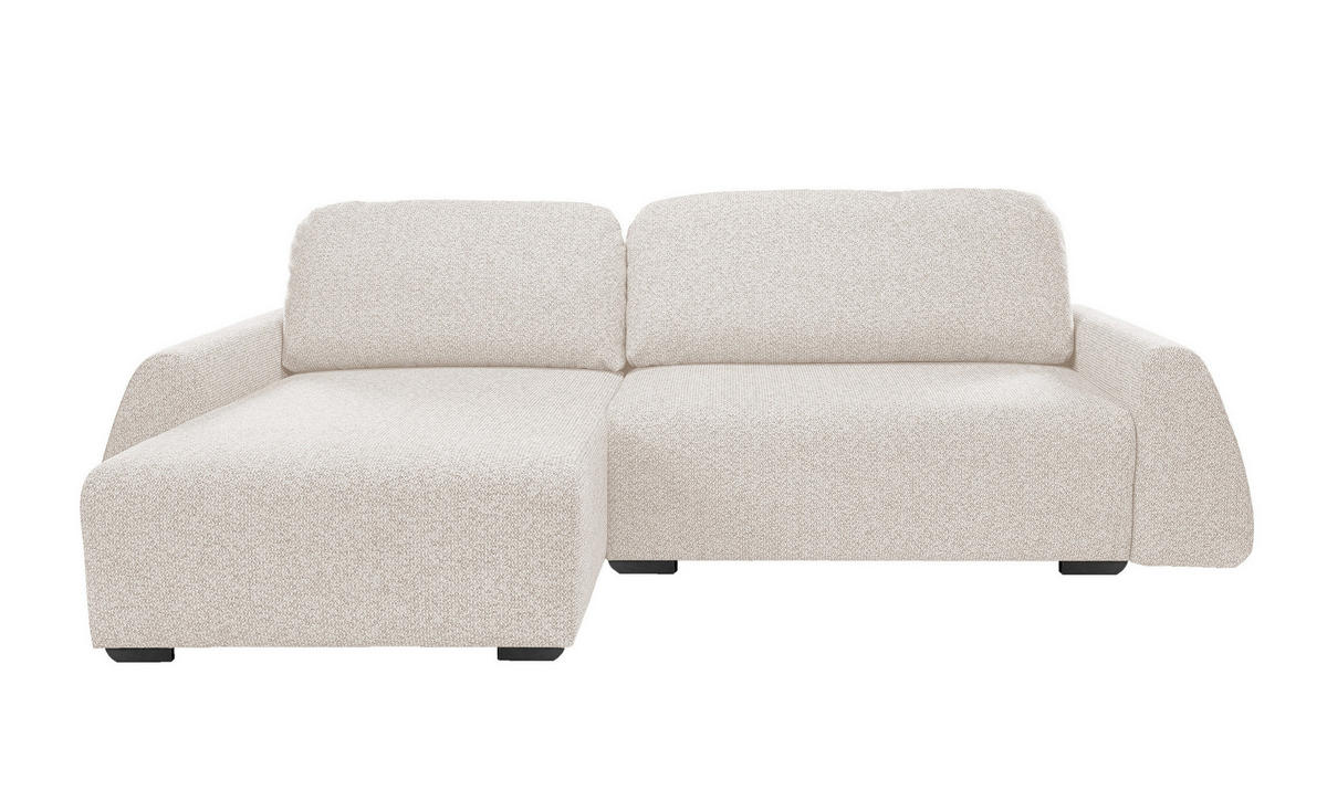 ECKSOFA ALMI mit Schlaffunktion, Bettkasten, Wellenfedern Komfortable Sitzpolsterung Elegantes Design Linke, 160x275 cm Beige - Beige, Holz/Textil (160/275cm) - DomoHome