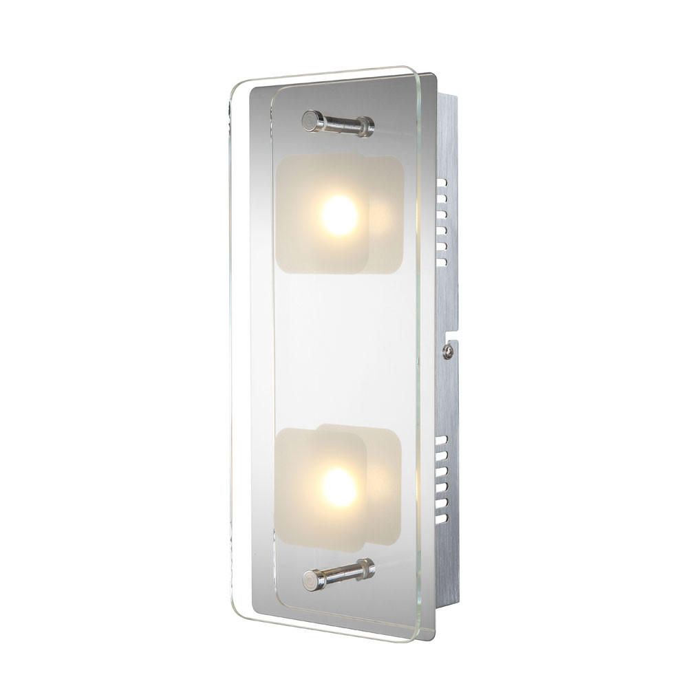 LED WANDLEUCHTE Jemina Silber Metall Glas - Silberfarben, Glas (12/6.2/28cm) - Globo Lighting