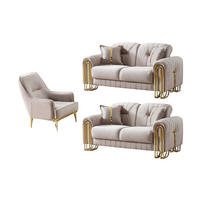 SITZGARNITUR Bogota, Beige Stellvariante 2+2+1 - Beige, Holzwerkstoff/Metall (175/87/98cm)