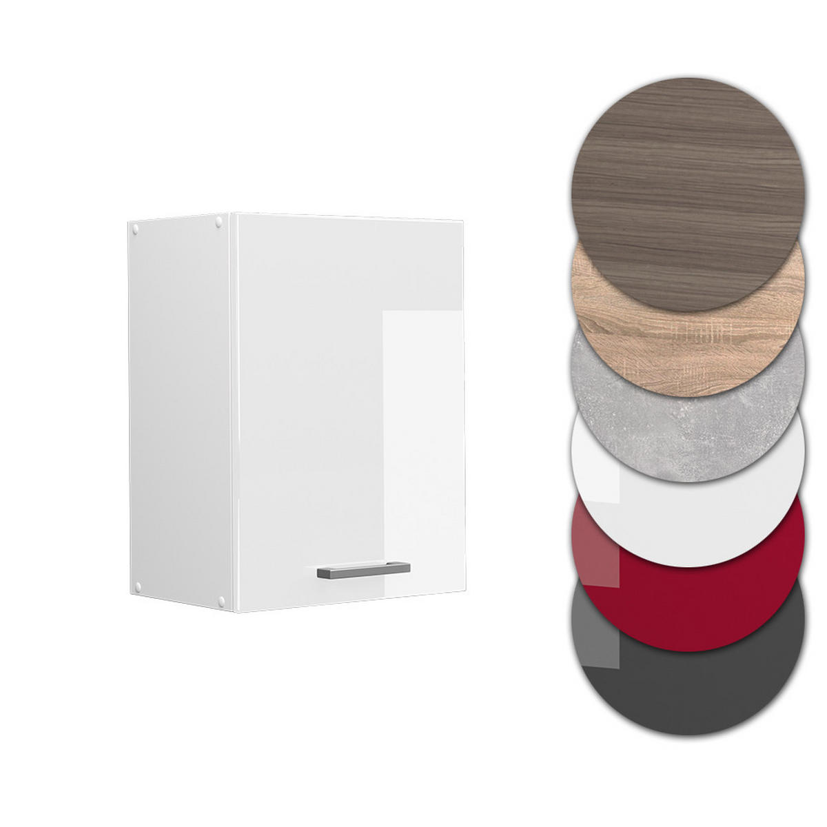 HÄNGESCHRANK R-Line Weiß Hochglanz 45 cm - Weiß Hochglanz/Weiß, Holzwerkstoff (45/60/31cm) - Vicco