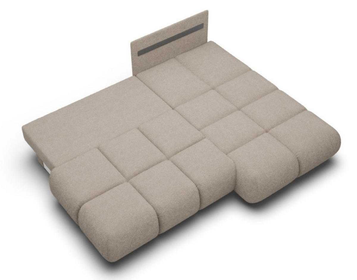 ECKSOFA Dunkelbeige MILA Ausziehbar Rechts - Beige, Textil (177/230cm) - Sepro Meble